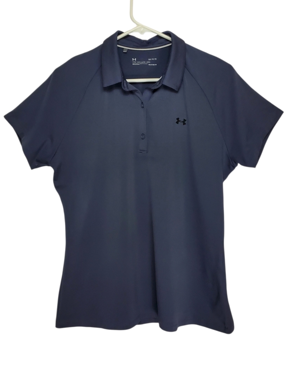 2636 * Under Armour Tech Polo Golf Shirt Midnight Navy Size L Heatgear
